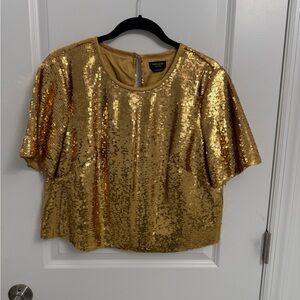 Kate Spade Shimmering Gold Sequin Top